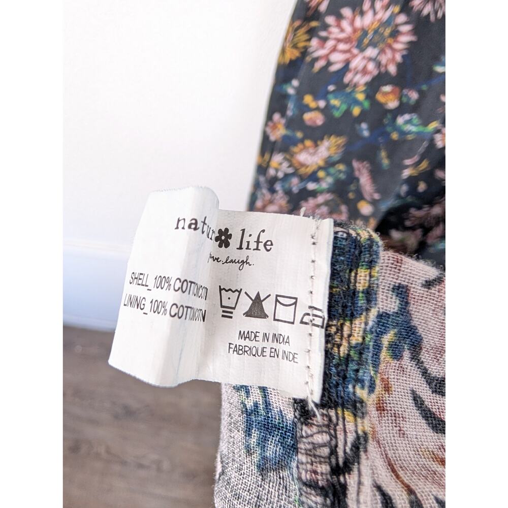 Natural Life Maxi Dress Sunflower Floral Cottagecore Boho Summer Black Size S - Picture 8 of 10